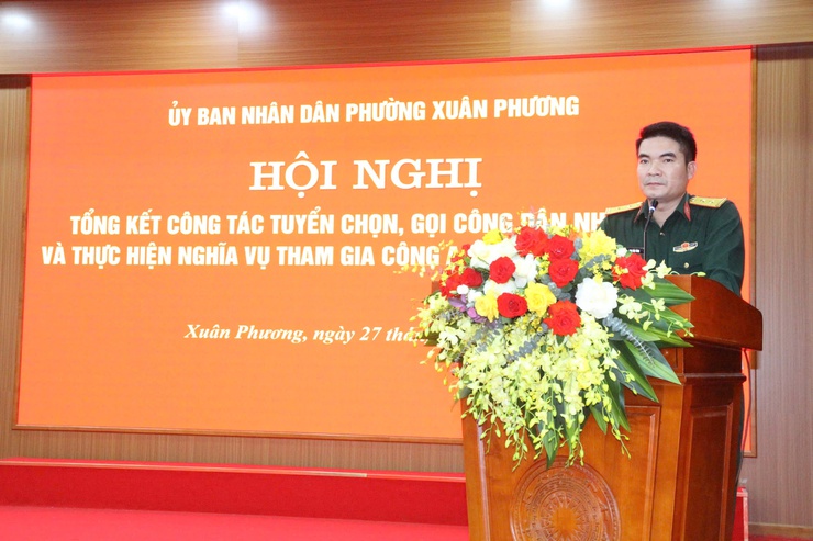 Phường Xuân Phương tổ chức Hội nghị tổng kết công tác tuyển quân năm 2026- Ảnh 2.