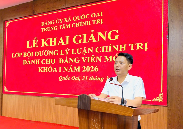 Xã Quốc Oai khai giảng lớp bồi dưỡng lý luận chính trị cho đảng viên mới khóa I năm 2026- Ảnh 3.