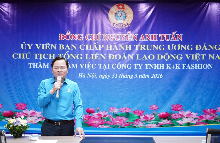 Tổng Liên đoàn Lao động Việt Nam thăm, làm việc tại Công ty TNHH K+K Fashion- Ảnh 1.