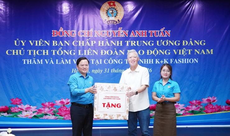 Tổng Liên đoàn Lao động Việt Nam thăm, làm việc tại Công ty TNHH K+K Fashion- Ảnh 3.