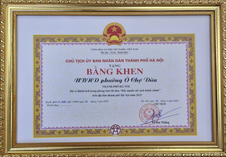 Phường Ô Chợ Dừa dẫn đầu Chỉ số cải cách hành chính năm 2025 khối phường nhóm I- Ảnh 2.