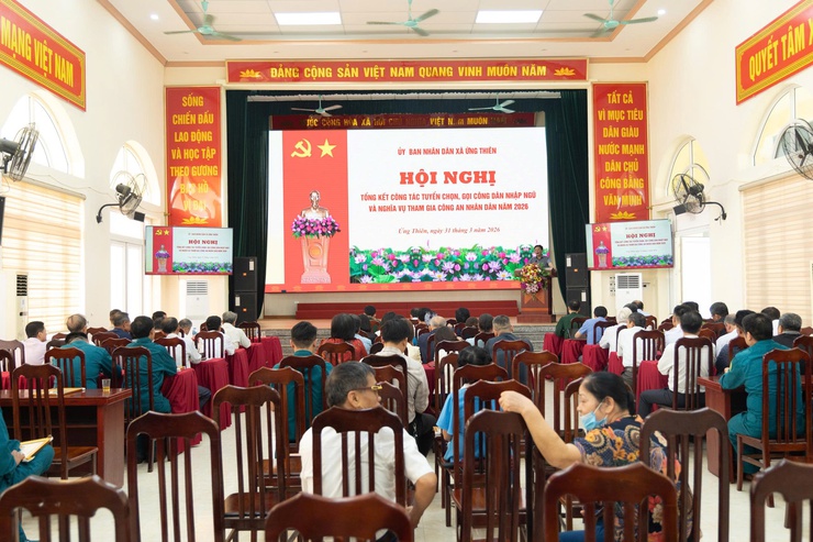 Ứng Thiên tổng kết công tác tuyển chọn, gọi công dân nhập ngũ và nghĩa vụ tham gia công an nhân dân năm 2026- Ảnh 1.