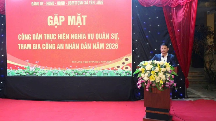 XÃ YÊN LÃNG GẶP MẶT, ĐỘNG VIÊN TÂN BINH TRƯỚC NGÀY LÊN ĐƯỜNG NHẬP NGŨ- Ảnh 1.