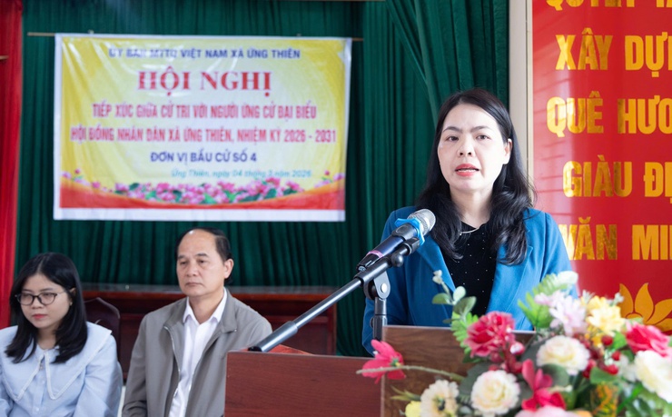 Đơn vị bầu cử số 4 xã Ứng Thiên tiếp xúc cử tri thôn Vũ Ngoại, Bặt Trung- Ảnh 3.