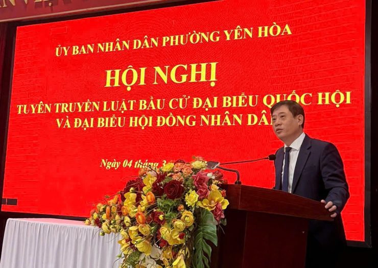 Phường Yên Hòa tổ chức Hội nghị tuyên truyền Luật Bầu cử đại biểu Quốc hội và đại biểu Hội đồng nhân dân- Ảnh 2.