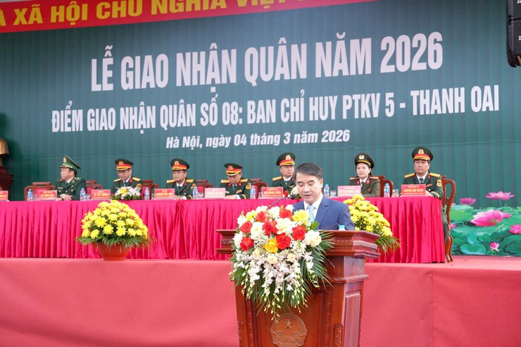 Trang trọng Lễ giao - nhận quân tại Điểm số 08 - Ban Chỉ huy phòng thủ khu vực 5 - Thanh Oai- Ảnh 5.