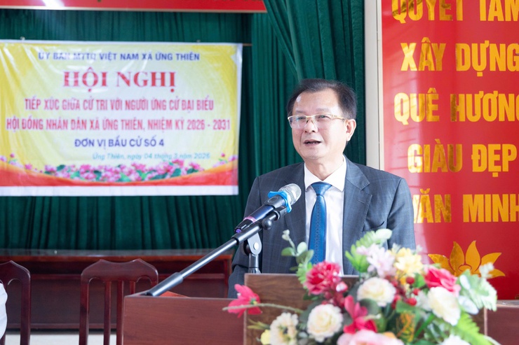 Đơn vị bầu cử số 4 xã Ứng Thiên tiếp xúc cử tri thôn Vũ Ngoại, Bặt Trung- Ảnh 5.