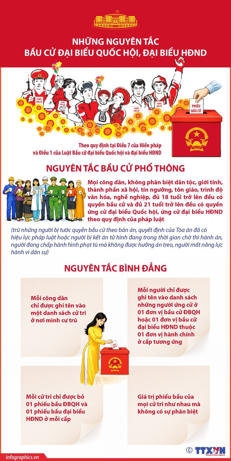 NHỮNG NGUYÊN TẮC BẦU CỬ ĐẠI BIỂU QUỐC HỘI, ĐẠI BIỂU HĐND- Ảnh 1.