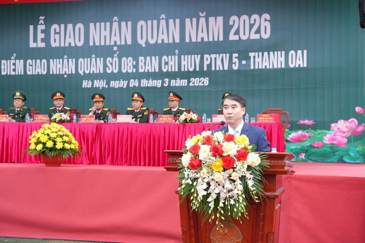 Trang trọng Lễ giao- nhận quân năm 2026 tại điểm giao quân xã Thanh Oai- Ảnh 12.
