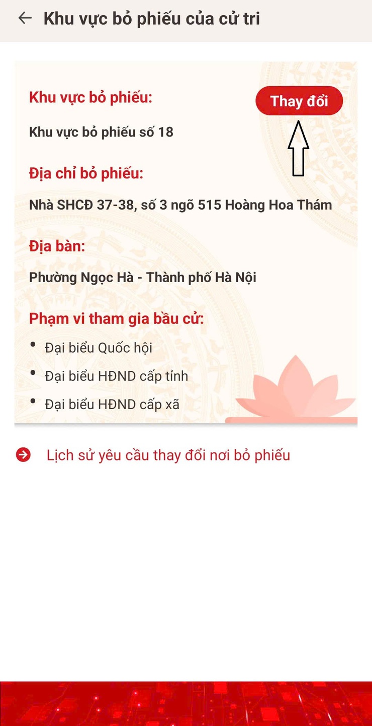 Hướng dẫn kiểm tra thông tin và thay đổi khu vực bỏ phiếu của cử tri qua ứng dụng VNeID- Ảnh 6.