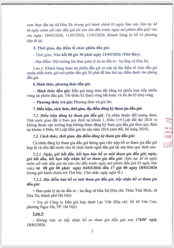 THÔNG BÁO ĐẤU GIÁ QUYỀN SỬ DỤNG ĐẤT Ở - KHU ĐẤU GIÁ SÔNG MỚI – XÃ HÒA XÁ- Ảnh 3.