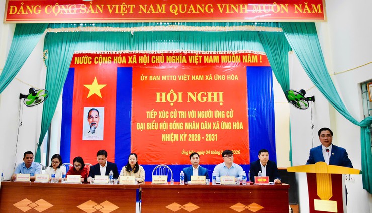 ỨNG HOÀ TỔ CHỨC HỘI NGHỊ TIẾP XÚC CỬ TRI TẠI ĐƠN VỊ BẦU CỬ SỐ 1, 2, 4 VÀ 5.- Ảnh 2.