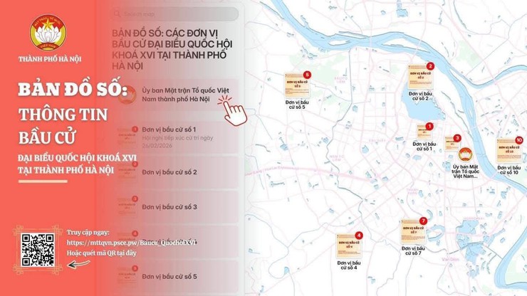 RA MẮT SẢN PHẨM TRUYỀN THÔNG ĐẶC BIỆT:
BẢN ĐỒ SỐ THÔNG TIN VỀ BẦU CỬ ĐẠI BIỂU QUỐC HỘI KHÓA XVI VÀ BẦU CỬ ĐẠI BIỂU HĐND THÀNH PHỐ HÀ NỘI NHIỆM KỲ 2026 - 2031 - Ảnh 1.