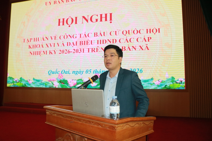 Quốc Oai tập huấn nghiệp vụ công tác bầu cử đại biểu Quốc hội khóa XVI và đại biểu HĐND các cấp- Ảnh 7.