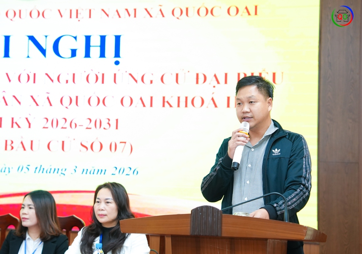 Hội nghị tiếp xúc cử tri để người ứng cử đại biểu HĐND xã Quốc Oai khóa II vận động bầu cử tại đơn vị bầu cử số 07- Ảnh 12.