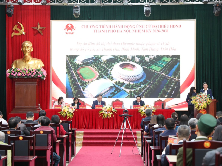 Các ứng cử viên đại biểu HĐND thành phố Hà Nội - đơn vị bầu cử số 20 vận động bầu cử- Ảnh 2.