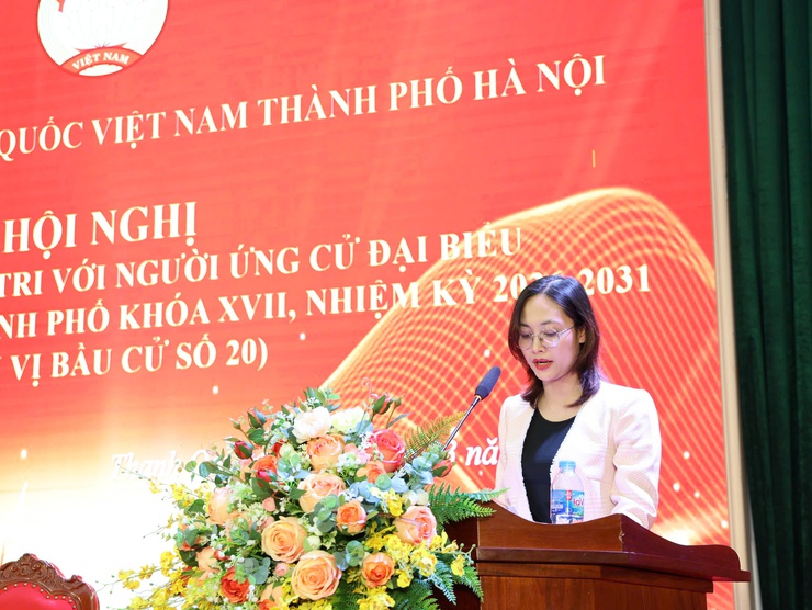Các ứng cử viên đại biểu HĐND thành phố Hà Nội - đơn vị bầu cử số 20 vận động bầu cử- Ảnh 7.