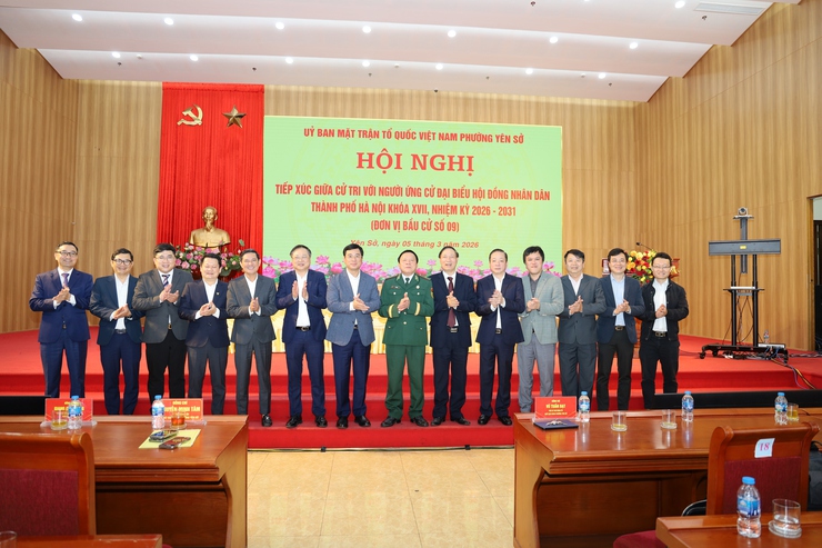 Đơn vị bầu cử số 9 tiếp xúc cử tri ứng cử viên đại biểu HĐND thành phố Hà Nội- Ảnh 4.