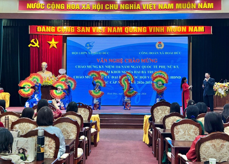 Hội LHPN - Công đoàn xã Hoài Đức tổ chức chương trình kỷ niệm 116 năm ngày Quốc tế phụ nữ 8/3, 1986 năm khởi nghĩa Hai Bà Trưng, chào mừng bầu cử đại biểu Quốc hội và đại biểu HĐND các cấp nhiệm kỳ 2026 – 2031.- Ảnh 4.