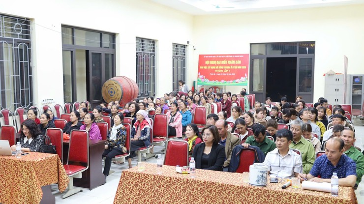 Đơn vị bầu cử số 5 tiếp xúc cử tri thôn Ấp 1- Ảnh 1.