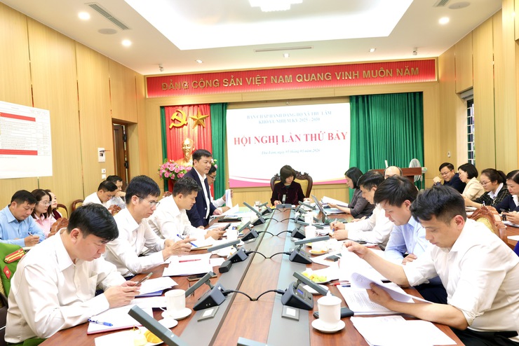 BCH ĐẢNG BỘ XÃ THƯ LÂM KHÓA I,  NHIỆM KỲ 2025-2030 TỔ CHỨC HỘI NGHỊ LẦN THỨ BẢY- Ảnh 4.