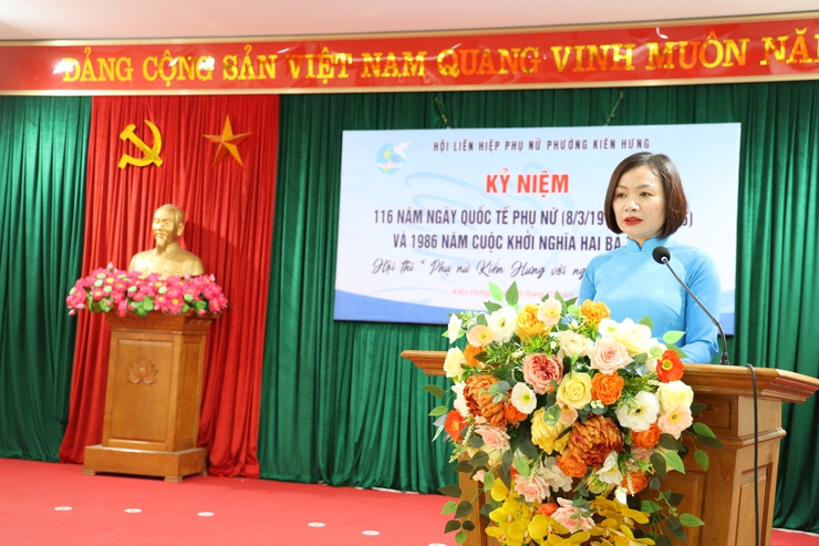 Hội LHPN phường Kiến Hưng long trọng tổ chức kỷ niệm 1986 năm Khởi nghĩa Hai Bà Trưng và 116  năm ngày Quốc tế Phụ nữ 8/3- Ảnh 3.