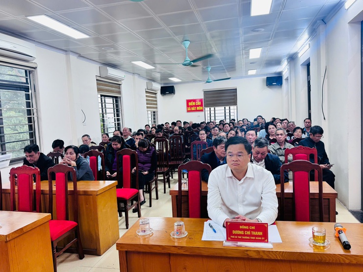 Hội nghị tiếp xúc giữa cử tri với ứng cử viên đại biểu HĐND thành phố Hà Nội, nhiệm kỳ 2026-2031, đơn vị bầu cử số 23- Ảnh 2.