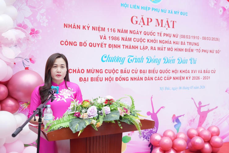MÍT TINH KỶ NIỆM 116 NĂM NGÀY QUỐC TẾ PHỤ NỮ 8/3 VÀ KỶ NIỆM 1986 NĂM KHỞI NGHĨA HAI BÀ TRƯNG, PHỤ NỮ XÃ MỸ ĐỨC PHÁT HUY TRUYỀN THỐNG, VỮNG TIN BƯỚC VÀO KỶ NGUYÊN MỚI- Ảnh 4.