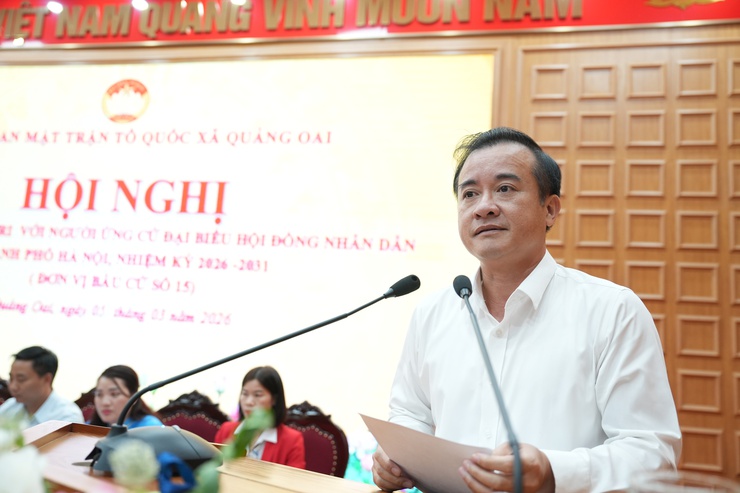 Hội nghị tiếp xúc cử tri vận động bầu cử tại đơn vị số 15, HĐND TP Hà Nội- Ảnh 8.