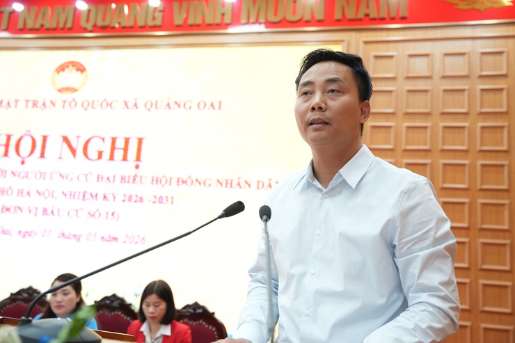 Hội nghị tiếp xúc cử tri vận động bầu cử tại đơn vị số 15, HĐND TP Hà Nội- Ảnh 10.