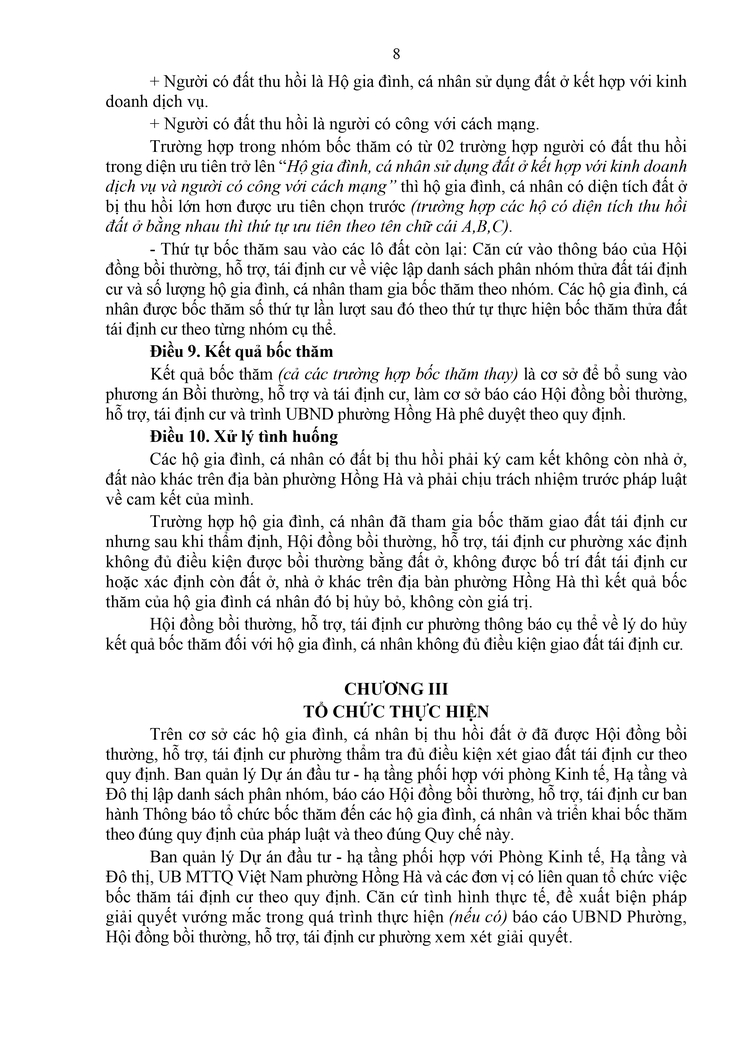 Phường Hồng Hà ban hành quy chế bốc thăm tái định cư phục vụ dự án xây dựng cầu Tứ Liên- Ảnh 8.