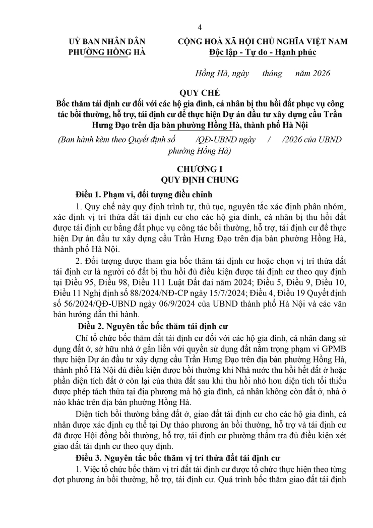 Phường Hồng Hà ban hành quy chế bốc thăm tái định cư phục vụ dự án xây dựng cầu Trần Hưng Đạo- Ảnh 4.
