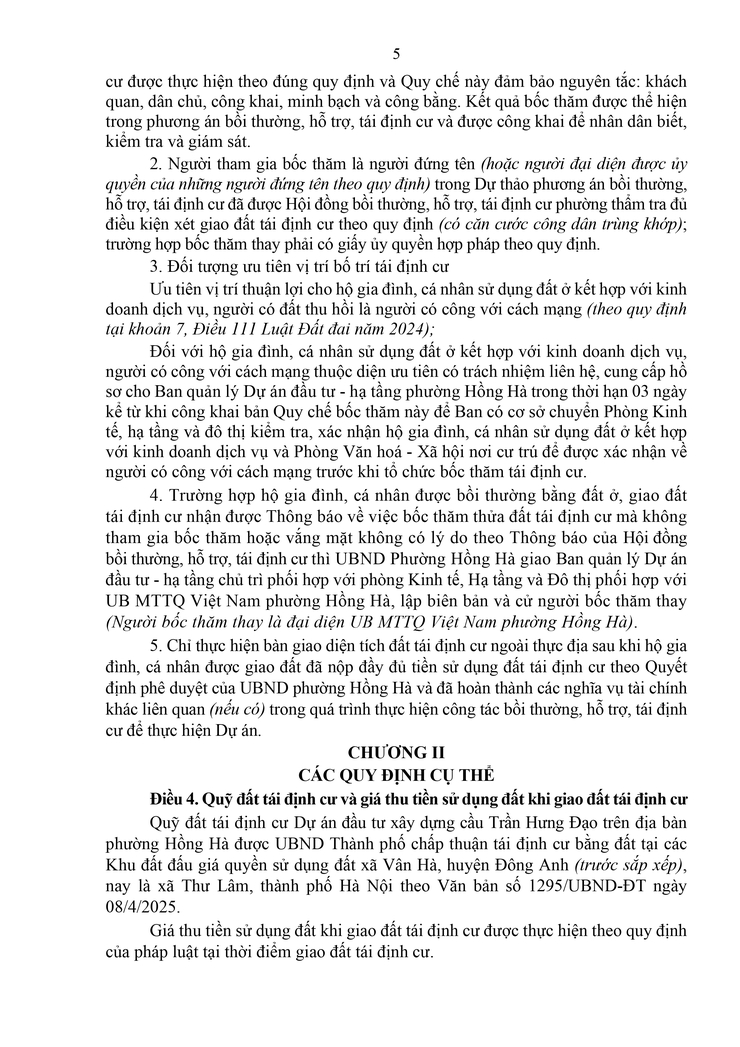 Phường Hồng Hà ban hành quy chế bốc thăm tái định cư phục vụ dự án xây dựng cầu Trần Hưng Đạo- Ảnh 5.