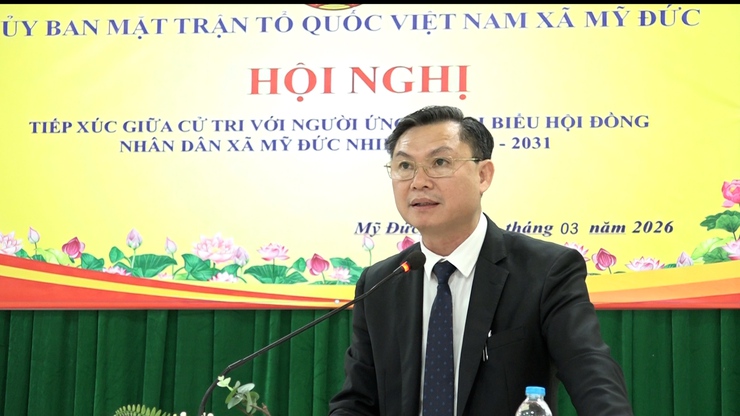 Ứng cử viên đại biểu HĐND xã Mỹ Đức (Đơn vị bầu cử số 5) tiếp xúc cư tri- Ảnh 5.