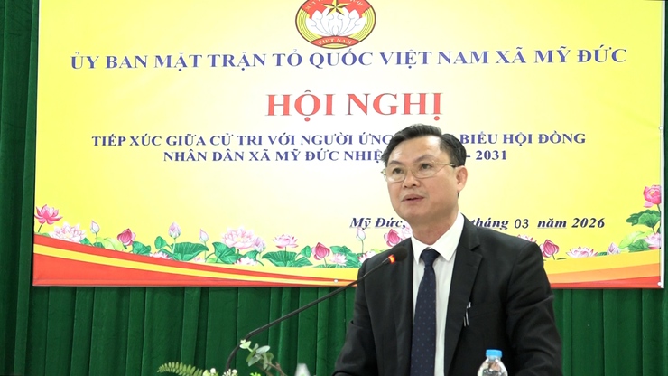 Ứng cử viên đại biểu HĐND xã Mỹ Đức (Đơn vị bầu cử số 5) tiếp xúc cư tri- Ảnh 17.