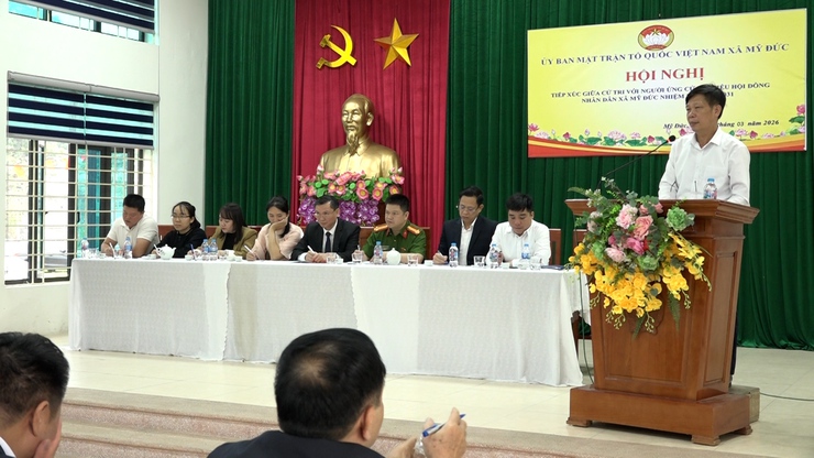 Ứng cử viên đại biểu HĐND xã Mỹ Đức (Đơn vị bầu cử số 5) tiếp xúc cư tri- Ảnh 2.