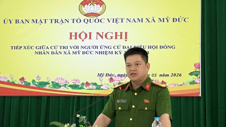 Ứng cử viên đại biểu HĐND xã Mỹ Đức (Đơn vị bầu cử số 5) tiếp xúc cư tri- Ảnh 7.