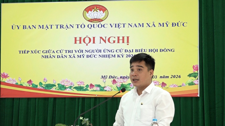 Ứng cử viên đại biểu HĐND xã Mỹ Đức (Đơn vị bầu cử số 5) tiếp xúc cư tri- Ảnh 8.