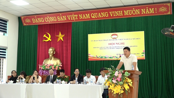 Ứng cử viên đại biểu HĐND xã Mỹ Đức (Đơn vị bầu cử số 5) tiếp xúc cư tri- Ảnh 9.