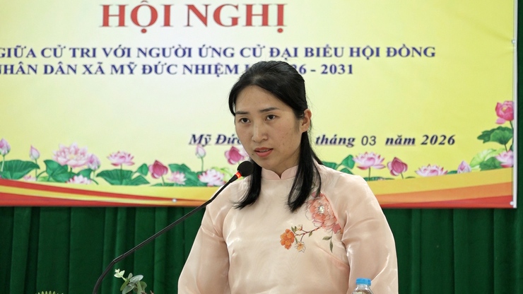 Ứng cử viên đại biểu HĐND xã Mỹ Đức (Đơn vị bầu cử số 5) tiếp xúc cư tri- Ảnh 11.