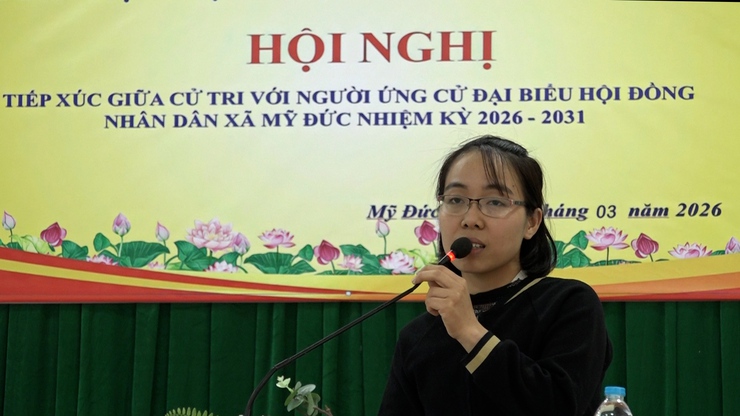 Ứng cử viên đại biểu HĐND xã Mỹ Đức (Đơn vị bầu cử số 5) tiếp xúc cư tri- Ảnh 12.