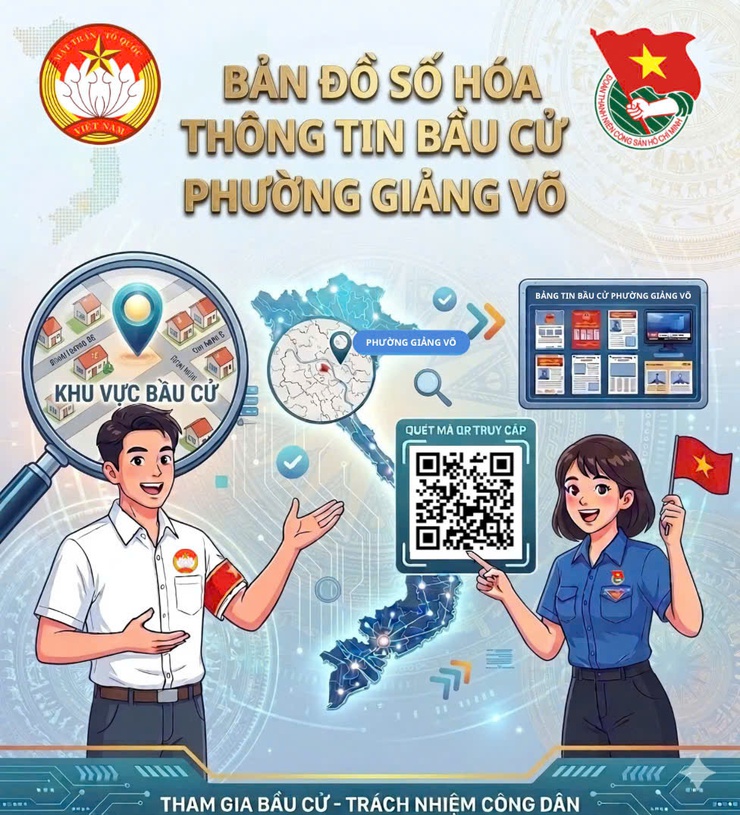 Phường Giảng Võ ra mắt "Bản đồ số hóa thông tin bầu cử": Tiện ích thông minh - Nâng tầm chuyển đổi số- Ảnh 1.
