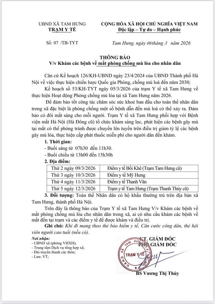 Xã Tam Hưng đẩy mạnh công tác phòng, chống mù lòa, chăm sóc sức khỏe mắt cho nhân dân- Ảnh 1.