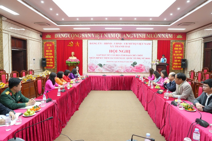 Xã Thanh Oai gặp mặt nữ cán bộ lãnh đạo chủ chốt nhân dịp kỷ niệm 116 năm Ngày Quốc tế Phụ nữ 8/3- Ảnh 1.