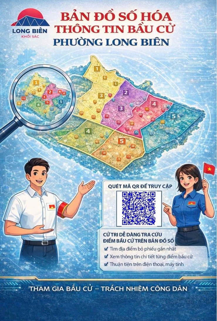 BẢN ĐỒ SỐ HÓA THÔNG TIN BẦU CỬ PHƯỜNG LONG BIÊN - TRA CỨU NHANH CHÓNG, TIỆN LỢI- Ảnh 1.