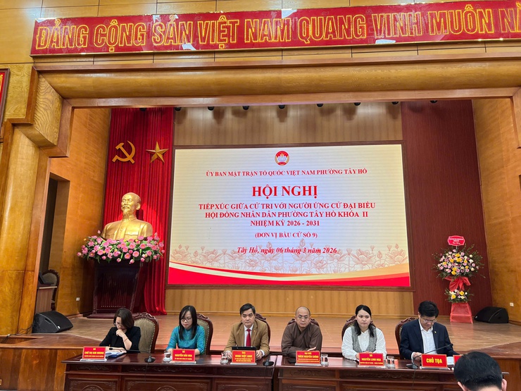 Phường Tây Hồ tổ chức Hội nghị tiếp xúc cử tri vận động bầu cử đại biểu HĐND phường Tây Hồ nhiệm kỳ 2026 - 2031 – Đơn vị bầu cử số 9- Ảnh 1.