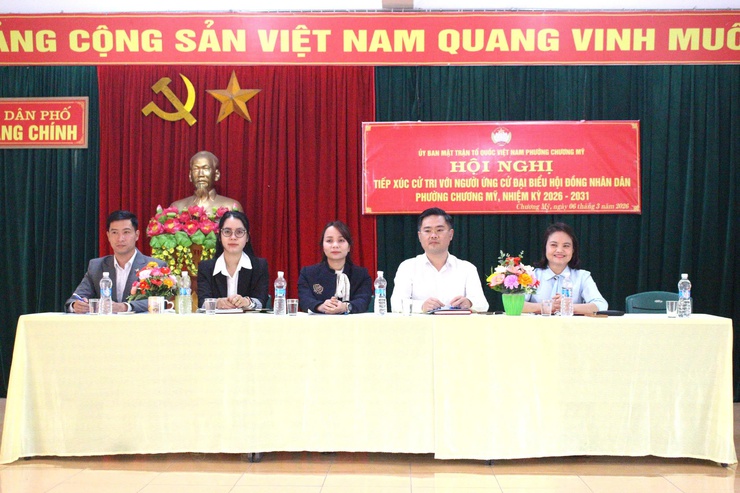 Ứng cử viên đại biểu Hội đồng nhân dân phường Chương Mỹ khóa II, nhiệm kỳ 2026–2031 đơn vị bầu cử số 7 tiếp xúc cử tri khu vực TDP Hòa Bình, Rạng Đông, Giang Chính- Ảnh 1.