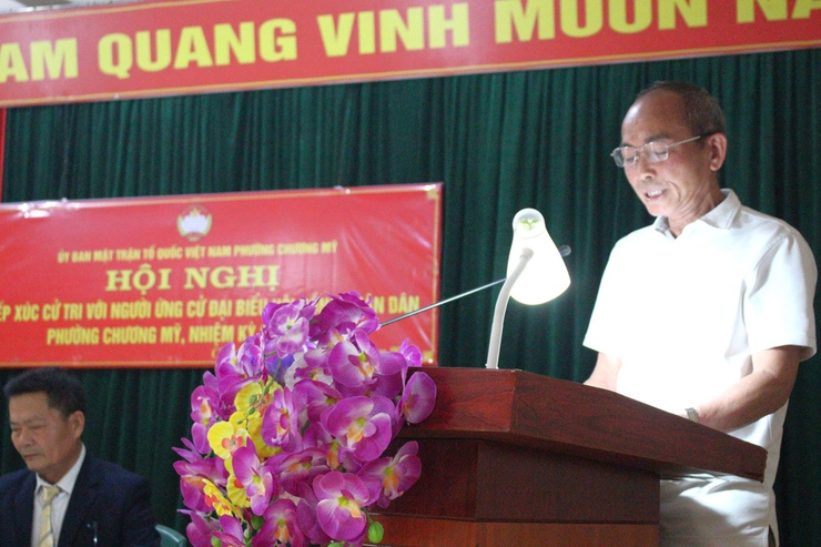 Ứng cử viên đại biểu Hội đồng nhân dân phường Chương Mỹ khóa II, nhiệm kỳ 2026–2031 đơn vị bầu cử số 7 tiếp xúc cử tri khu vực TDP Hòa Bình, Rạng Đông, Giang Chính- Ảnh 8.