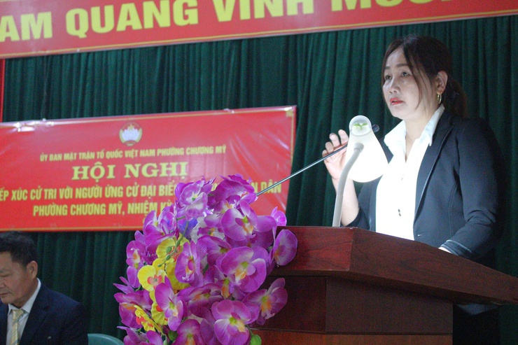 Ứng cử viên đại biểu Hội đồng nhân dân phường Chương Mỹ khóa II, nhiệm kỳ 2026–2031 đơn vị bầu cử số 7 tiếp xúc cử tri khu vực TDP Hòa Bình, Rạng Đông, Giang Chính- Ảnh 9.