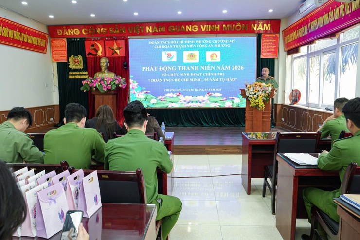 Công an phường Chương Mỹ phát động Tháng Thanh niên năm 2026 và kỷ niệm Ngày Quốc tế Phụ nữ 8/3- Ảnh 1.